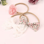 Baby Girl Headbands with Bows Soft Nylon Newborn Toddler Hairbands Handmade Baby Hair Accessories for Infant Girls Kids