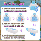 Quick Push Console Game, Pop Game Light up Fidget Toy, Handheld Puzzle Game Fast Push Bubble Game with Game Clearance Screen for Kids Teens Adults (Shark)