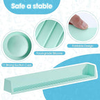 Bathtub Splash Guard for Kids - 31.4 Inch Extra Wide Bath Splash Barrier with 11 Strong Suction Cups, Flexible Silicone Tub Ledge Organizer to Keep Bathroom Floor Dry(Green)