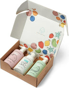 Dabble & Dollop Beachy Bundle, Natural Bubble Bath, Body Wash, Shampoo for Kids, Paraben & Sulfate Free, Vegan, Gluten-Free, Tear-Free, Honeydew Melon, Vanilla & Coconut (Set of 3)
