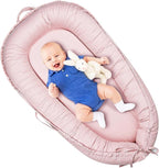 Baby Lounger Cover Only for Newborns, 100% Cotton Soft Portable Baby Nest Lounger Cover, Breathable Infant Lounger Replacement Cover, Lounger Pillow Cover Fit for Snuggle Me, Cover Only(Pink)
