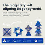 Speks Geode Pyramid 12-Piece Building Set - Cobalt - Fun Desk Toy for Adults