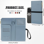 Travel Passport Wallet, RFID Blocking Passport Holder with Zipper, Passport Cover for Women Men, PU Leather Travel Document Organizer with Card Slots, Gift for Family Friends, Blue