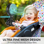 snawowo Mini Portable Baby stroller Fan, Battery Operated Personal Small Handheld Fan, 360° Rotate Flexible Tripod Rechargeable Clip On for Car Seat Crib Bike Treadmill Travel Camping Black