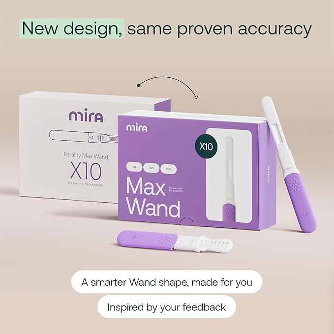 Mira Max Fertility Monitor & Ovulation Test Kit for Women, at-Home Hormone Tracker for LH, PdG & E3G, Digital Hormone Analyzer with 10 Test Wands, 7× More Accurate Than Other Fertility Trackers