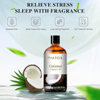 PHATOIL 3.38FL.OZ Coconut Fragrance Oils for Aromatherapy, Essential Oils for Diffusers for Home, Perfect for Diffuser, Yoga, Skin Care, DIY Candle and Soap Making - 100ml