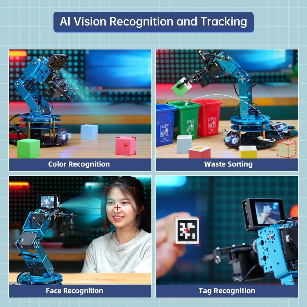 Robotic Arm Kit 6DOF Programming Robot Arm with 6 Servos, Handle, Mechanical Claw, etc, PC Software APP Control with Tutorial for Arduino STEM Education & Engineering Science Kits, LeArm Open Source