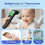 Forehead and Ear Thermometer for Adults and Kids, Fast Accurate Thermometer with Fever Alarm, 1S Reading & Silent Mode, Easy to Use for Baby, Kids & Elderly (Black)