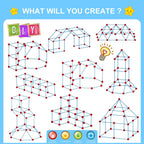 SpringFlower Fort Building Kit for Kids,STEM Construction Toys, Educational Gift for 3 4 5 6 7 8 9 10 11 12 Years Old Boys and Girls,Ultimate Creative Set for Indoor & Outdoors Activity,100 Pcs