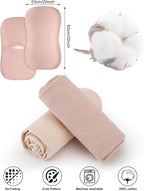 Muslin Baby Lounger Cover for Snuggle Me Organic Lounger/Baby Lounger/Organic Cotton Handmade Cover for Infant/Toddler Lounger/Nursing Pillow(Pink, Wheat)