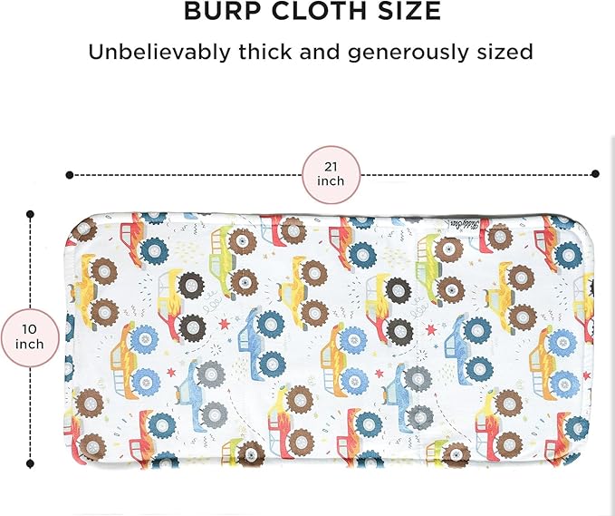 Premium 5-Pack Large Organic Cotton Burp Cloths – 3 Layers, Ultra Soft & Absorbent Burping Towel, Shoulder Towel & Hand Towel