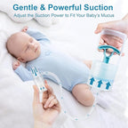Patented Nasal Aspirator for Baby and Toddler, Hand Pump Nose Sucker with Rounded Non-Invasive Nozzle, Quiet Suction Relieves Congestion and Stuffy Boogers, Safe for Infant, Co-Branded with CHIBOJI