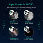 Slokey Discover The World Skyways 70070 Astronomy Telescope 28x-210x with 70mm objective lens diameter and Precise Manual Focusing Equipped with a Reflex Finderscope - 700 x 70 mm