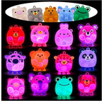 Light Up Animal Pop Fidget Toys, 12 PCS Silicone Suction Toys, Glow Party Favors for Kids, Goodie Bags Stuffers, Birthday Gifts, Bulk Toys Prizes, Classroom Prizes