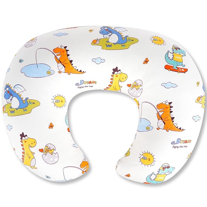 Nursing Pillow, Breastfeeding Pillow with Removable Cover, Ergonomic Breast Feeding Pillow, Baby Feeding Support Cushion for Mom Easier Breastfeeding- Original Size/Dinosaurs