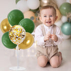TONIFUL 4 Set Sage Green Gold Balloon Centerpieces for Table,Balloon Stand Centerpiece Table Decorations for Birthday Baby Shower Woodland Party Decorations Christmas