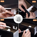 Vmaisi Adhesive Magnetic Locks for Cabinets & Drawers (32 Locks and 4 Keys)