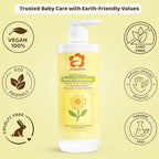 KINDORA 2-in-1 Baby Shampoo and Body Wash with Calendula & Oat – Gentle, Tear-Free & Hypoallergenic | Plant Based Cradle Cap Treatment | Organic, Vegan & Non-Toxic – 16.9 fl oz