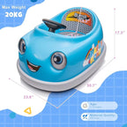 12V Dual Battery Electric Ride on Kids Bumper Car w/Remote Control,360 Degree Spin,Push Rod Rocker Horse Function,3-Speeds Babies & Toddlers Bumping Car Ride on Toy Gift for 1-4 Years Children (Blue)