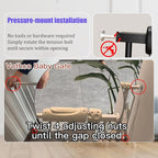 Baby Gates Extra Wide 53-57.5 Inch Large Baby Gate for Stairs Tension Pet Dog Gates Indoor for Doorways No Drilling Pressure Mounted Pet Gates for Kids