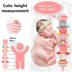 Infant Baby Musical Stuffed Animal Activity Soft Toys with Multi-Sensory Crinkle, Rattle and Textures for 0-3-6-12 Months Developmental Toys, Caterpillar, Pink