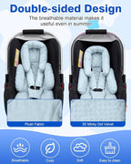 Infant Insert Compatible with Mamaroo Swing & Graco Swing, Thickened Baby Car Seat Head Support with Shoulder Covers, Breathable Newborn Car Seat Insert for Preemie to Toddler