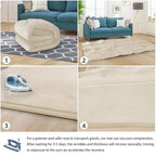 Baby Play Mat for Floor Tummy Time Mat Nursery Rug Muscle Area Rug Playroom Tatami 79"x138" Memory Foam 1.3" Thick Crawling For Babies,Toddlers, Infants, Kids,Floor(Beige)