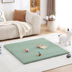 Baby Play Mat 48"x48" – Thick, Non-Slip Foam Mat for Babies and Toddlers. Foldable, Scrubbable, Odorless, and Soft, Ideal for Playpens, Crawling, and Indoor Playtime-Green