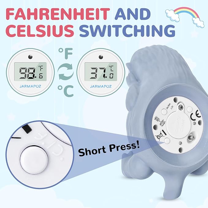Baby Bath Thermometer - Water Thermometer for Baby Safety - Quick Read Floating Bathtub Toy in Fahrenheit & Celsius - Ideal for Infant, Newborn & Toddler Bath Time