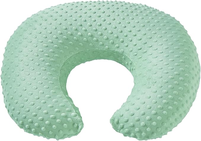Nursing Pillow and Positioner Breastfeeding and Bottle Feeding, Propping Baby, Tummy Time, Sitting Support for Baby Boy Baby Girl, with Removable Dots Cover (Celadon, 22 X 17.7 X 5.9 Inch)