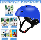 Color Gradient Adjustable Kids' Helmet with Knee & Elbow Pads Set | Multi-Sport Safety Gear for Boys & Girls Ages 5-14 | Skateboarding, Scooters, Roller & Inline Skating, Longboarding