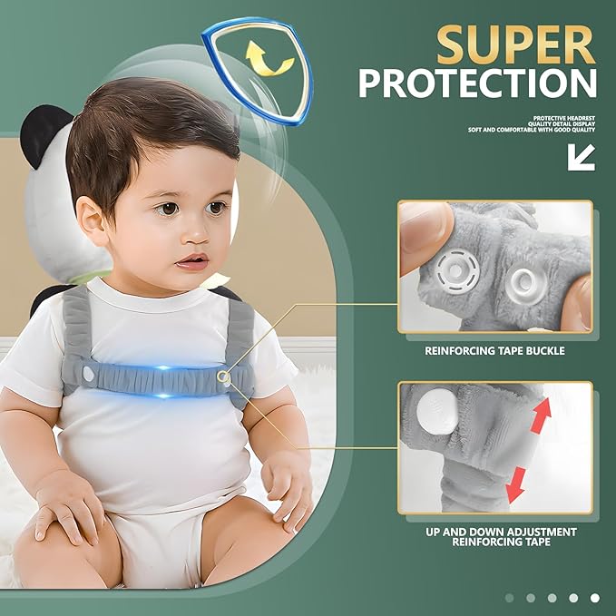 Baby Head Protector,Adjustable Baby Head Protection Backpack (Panda)