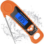 Digital Meat Thermometer for Grilling, Candy Thermometer Instant Read Food Thermometer Waterproof with Backlight for Cooking, Deep Fry, BBQ, Grill, Smoker and Roast (Orange)