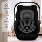 Infant Car Seat Insert for Newborn Girls Boys, Summer Mesh Baby Carseat Head Support with Strap Pads, Soft Reversible Baby Car Seat Insert Cushion Pad for Car Seat, Stroller, Bouncer, Swing, Black