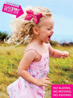 Wee Ones Girls' Plain Wrap Classic Grosgrain Hair Bows on a WeeStay No-Slip Hair Clip, Handmade, Mini King, Delphinium