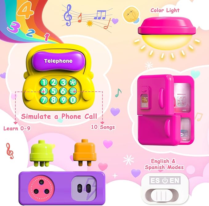 Montessori Busy Board for 1-2 Year Old Girl Gift,Musical Toys for Toddlers 1-3 Year,Educational Fine Motor Baby Toys for 12 18 Months,Perfect for Preschool or Travel,Birthday Gift for 1+Year Old Girl