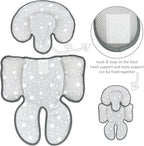 Infant Car Seat Insert, 2 in 1 Reversible Baby Car Seat Head & Body Support Cushion Pillow for Newborn,Soft Newborn Carseat Head Support Pad for Carseats, Strollers, Swings, Bouncers