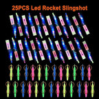 25 Sets LED Flying Set, 25 Slingshot+25 Glow Helicopter-50 Pcs, Flying Toy Outdoor Toys Glow in The Dark Party Supplies Party Favors for Kids 8-12,4-8