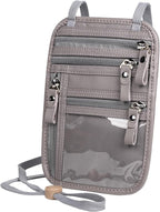 Neck Wallet - Rfid Wallet Women - passport holder for travel - Travel Wallet Passport Holder For Travel Women - 10.3x6.8inch (Light Gray)