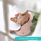 Upseat – The Original Ergonomic Baby Floor & Booster Seat with Tray, Developed with Physical Therapists for Upright Posture & Healthy Hip Development, 4–24 Months, Dishwasher-Safe Extra-Large Tray