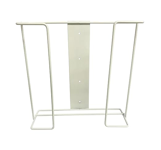 1 Each | Disposable Glove or Tissue Box Holder, Double (2-Box) Glove Rack, Wall Mounted Universal Box Holder, for Larger Sized Boxes, White - 1 Glove Rack
