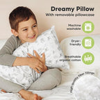 Toddler Pillow with Pillowcase - 10x18 My Little Dreamy Kids Travel Bed Pillows for Sleeping, Organic Cotton Small Pillowcase, Soft & Breathable, Machine Washable, Toddlers 2-5 Years Old (Savannah)