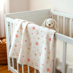 Floral Baby Blankets for Girls Newborn, Soft Nursery Minky Blankets with Muslin and Dotted Fleece Back 30x40 inches, Receiving Bed Quilt for Infants, Toddlers