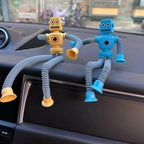 Pop Tubes LED Robot 4 Pcs Light Up Fidget Tubes Sensory Toys Robot Telescopic Suction Cup, Toddler Autism Stress Relief Stocking Stuffers Halloween Party Favors Travel Toys for Kids