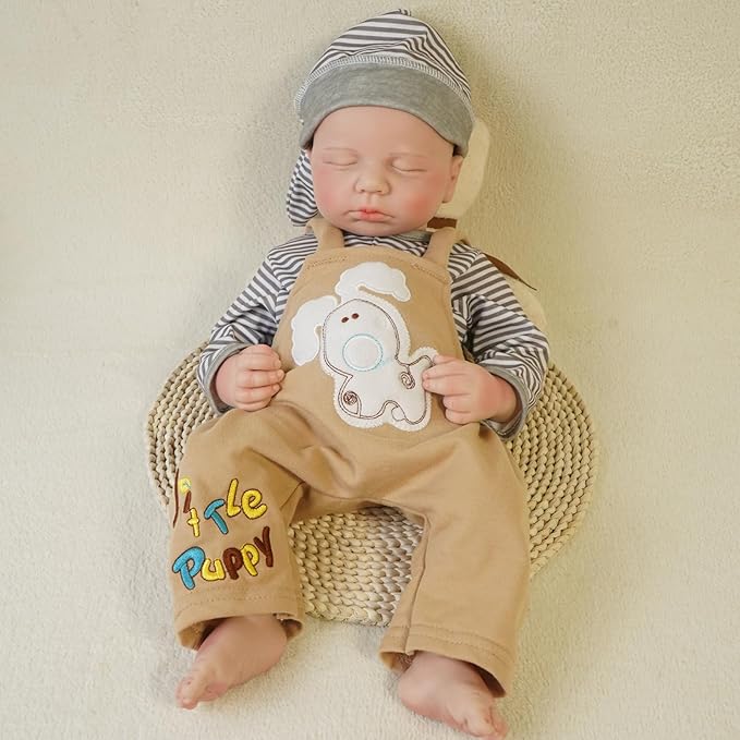 Lifelike Reborn Baby Dolls Boy - 18-Inch Baby Soft Body Realistic-Newborn Baby Doll Full Silicone Baby Dolls with Toy & Gift Box for Kids