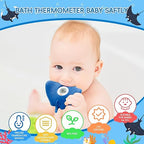 b&h Silicone Baby Bath Thermometer - Safety Digital Infant Bathtub Temperature Thermometer, Color-Coded Display, Quick-Read, Detachable Silicone Jacket, Dishwasher Safe, Temperature Toy (Manta Ray)