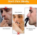 12 Pcs 2-in-1 Nasal Hair Cutter, Double Sided Manual Nose Hair Trimmer with Soft Cleaning Brush Head Portable 360° Rotating Upgrade Nose Hair Knife for Women Men (Cream)
