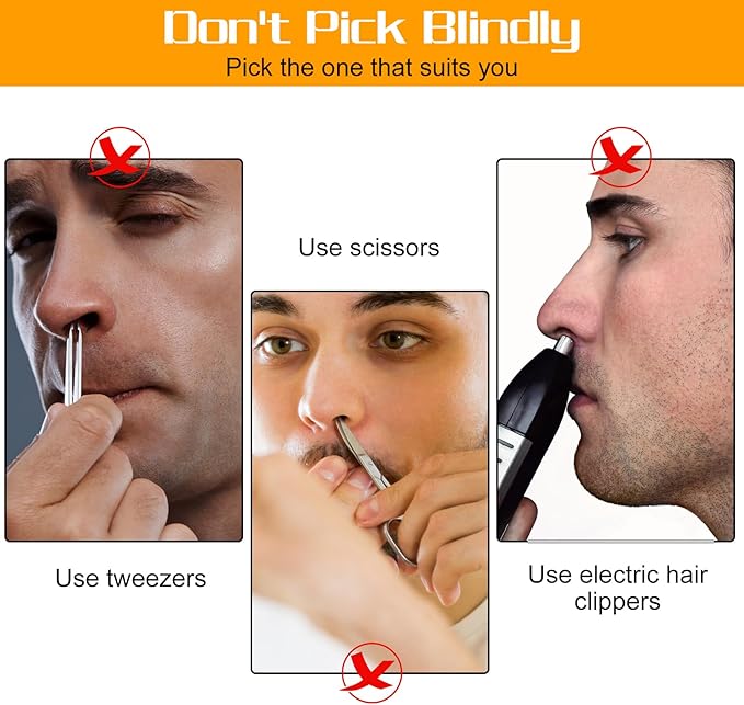 12 Pcs 2-in-1 Nasal Hair Cutter, Double Sided Manual Nose Hair Trimmer with Soft Cleaning Brush Head Portable 360° Rotating Upgrade Nose Hair Knife for Women Men (Cream)