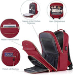 MOMUVO Diaper Backpack for Women Large Capacity with Insulated Pockets Diaper Bags For Baby,Burgundy