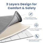 Baby Play Mat for Floor,1.3" Thick Elasti-Foam 74×50 Playpen Mat for Toddlers Infant Kids,Water-Repellent Soft Coral Velvet for Tummy Time, Non-Slip Backing for Crawling,Tatami Style(Light Grey)